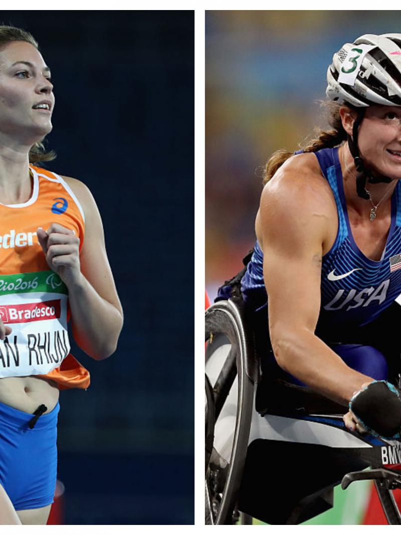 two female para athletes