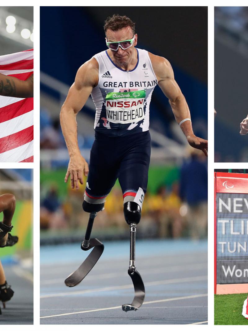 a montage of para athletes