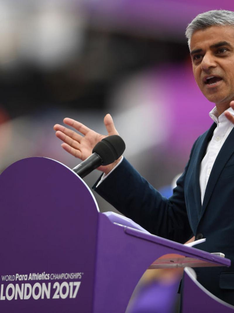 Portrait photo of a man doing a speech