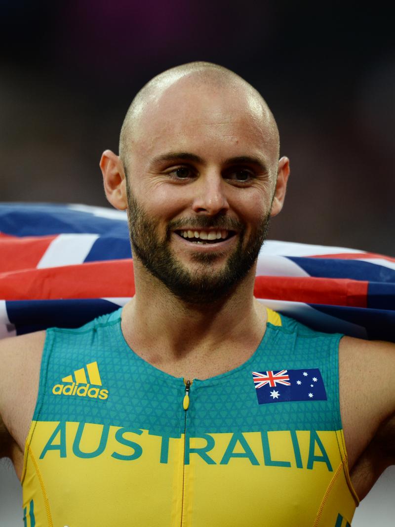Australia's Scott Reardon celebrates winning the men's 100m T42 final during the World Para Athletics Championships London 2017.