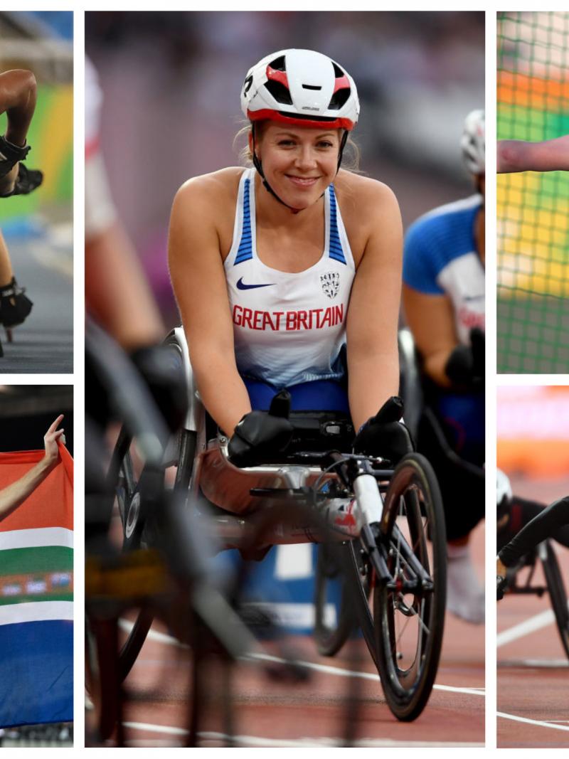 a group of para athletes compete in their sports