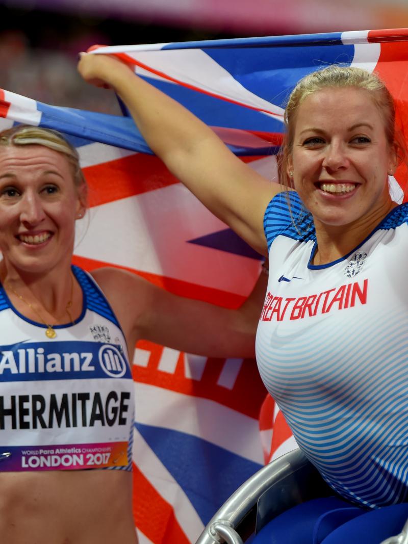 British duo Georgina Hermitage and Hannah Cockroft both won gold on Thursday (20 July) at the World Para Athletics Championships London 2017.