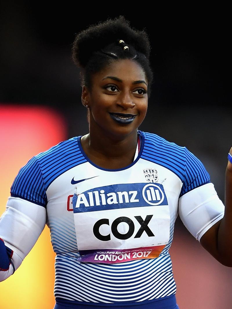 Great Britain's Kadeena Cox  celebrates winning the women's 400m T38 at London 2017.