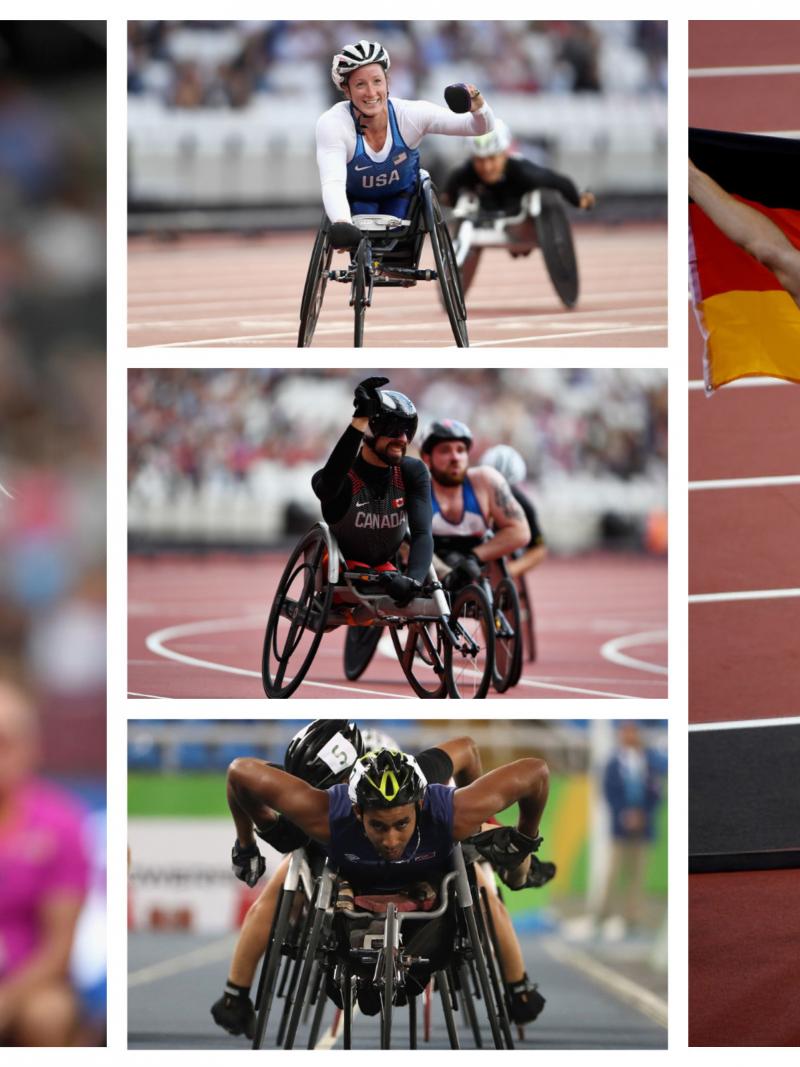 Para athletes celebrate winning their events