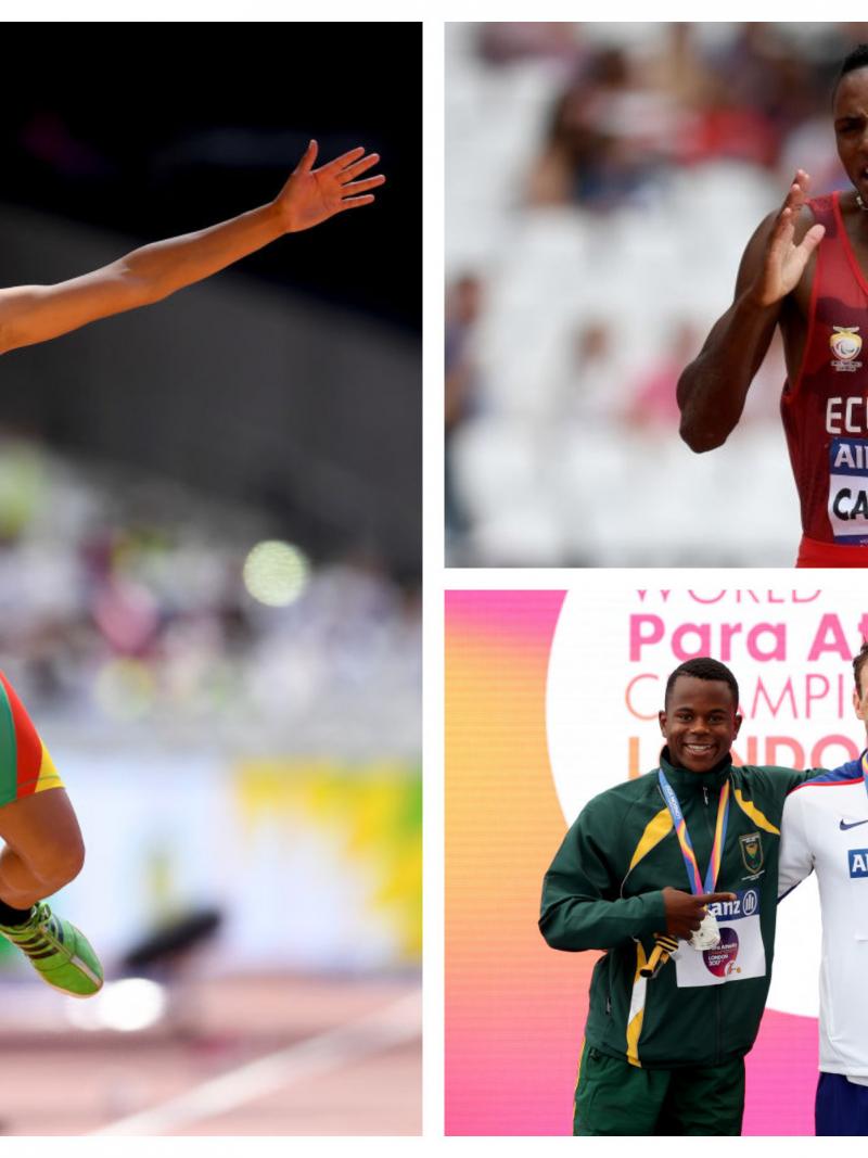 three para athletes compete in their sport