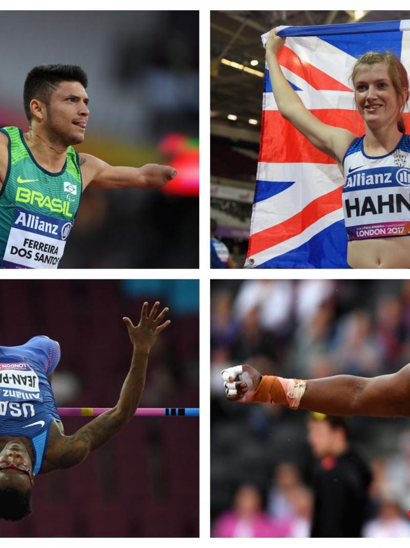four para athletes celebrate winning their events