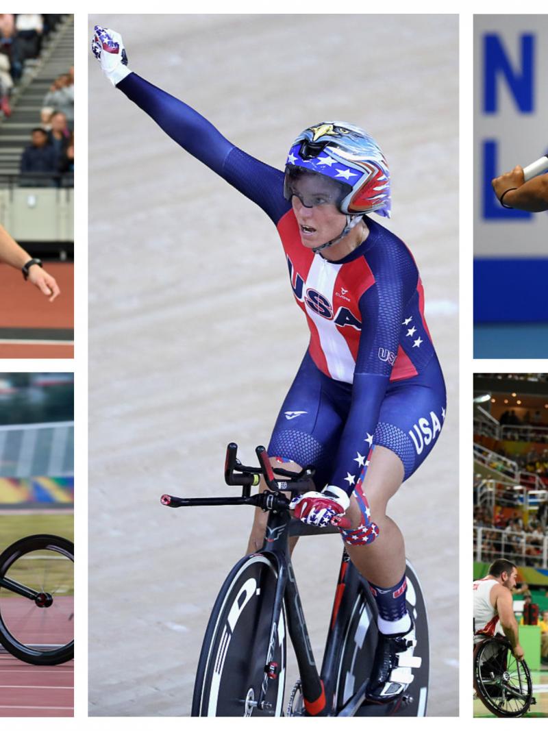a group of Para athletes compete in their sports