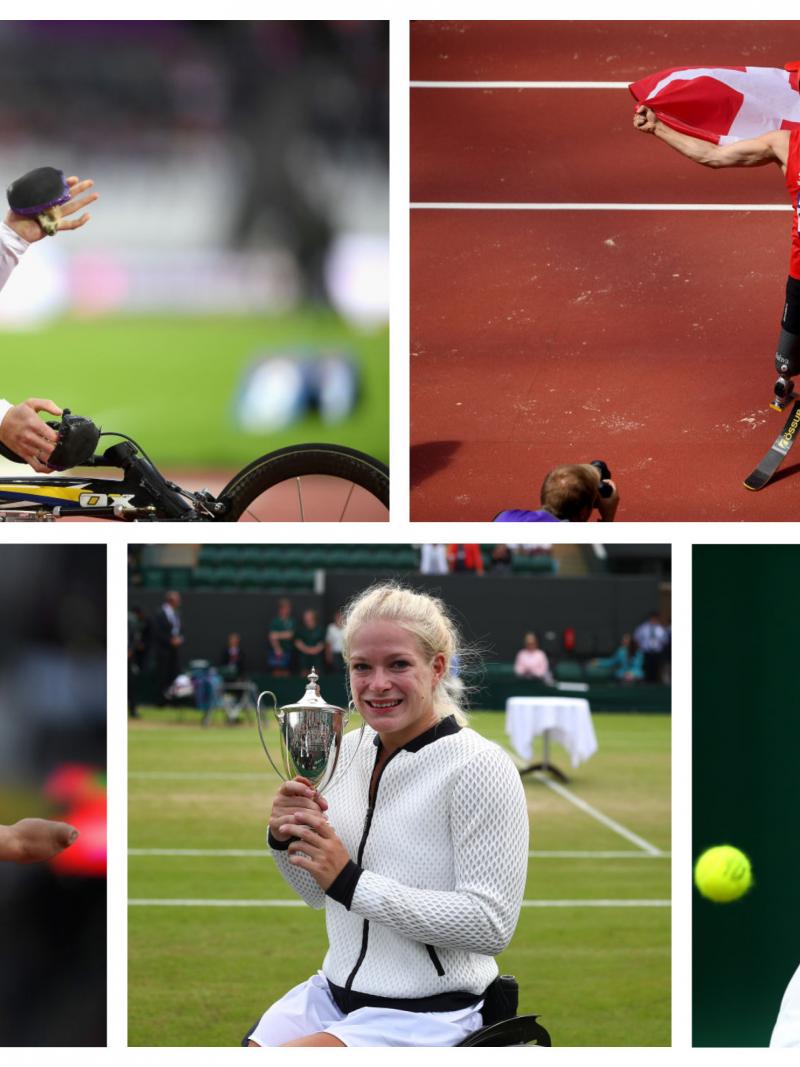 five Para athletes celebrate their wins