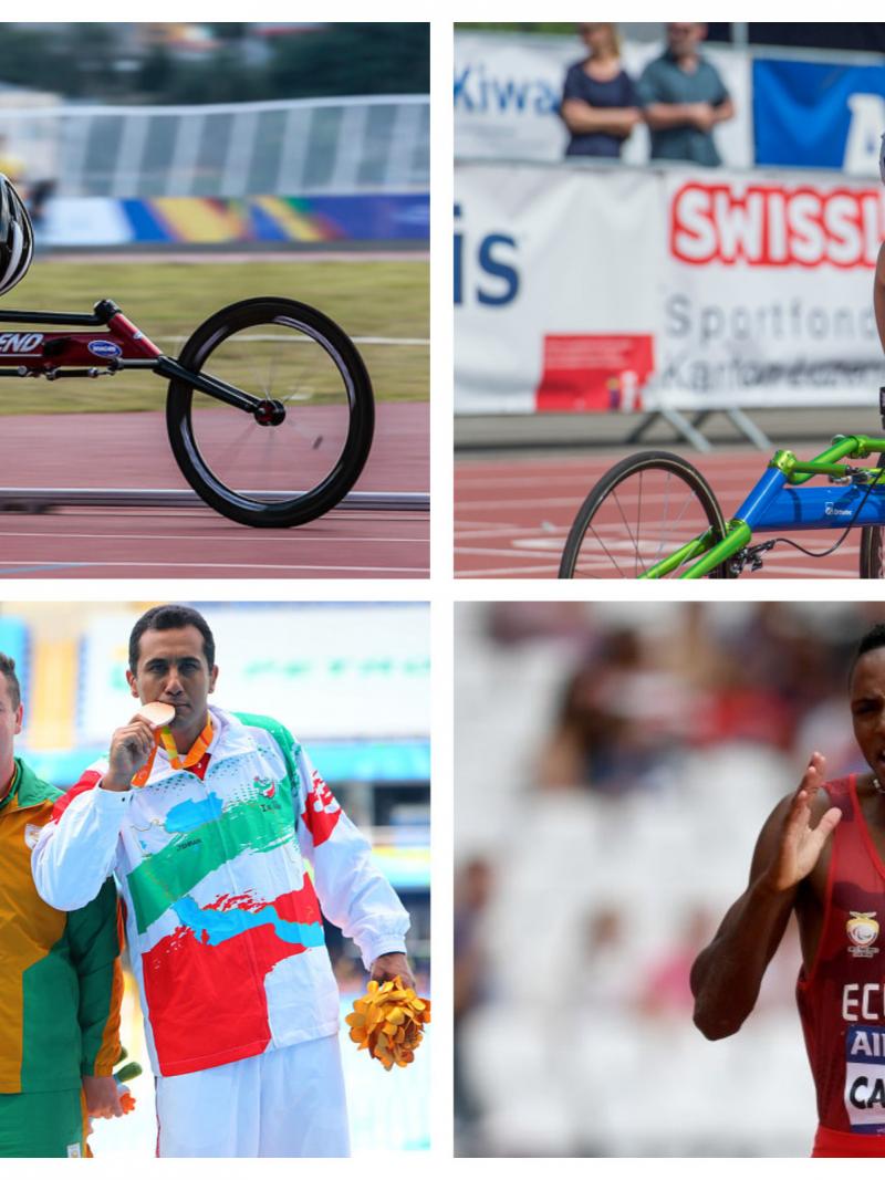 a group of para athletes compete in their sports