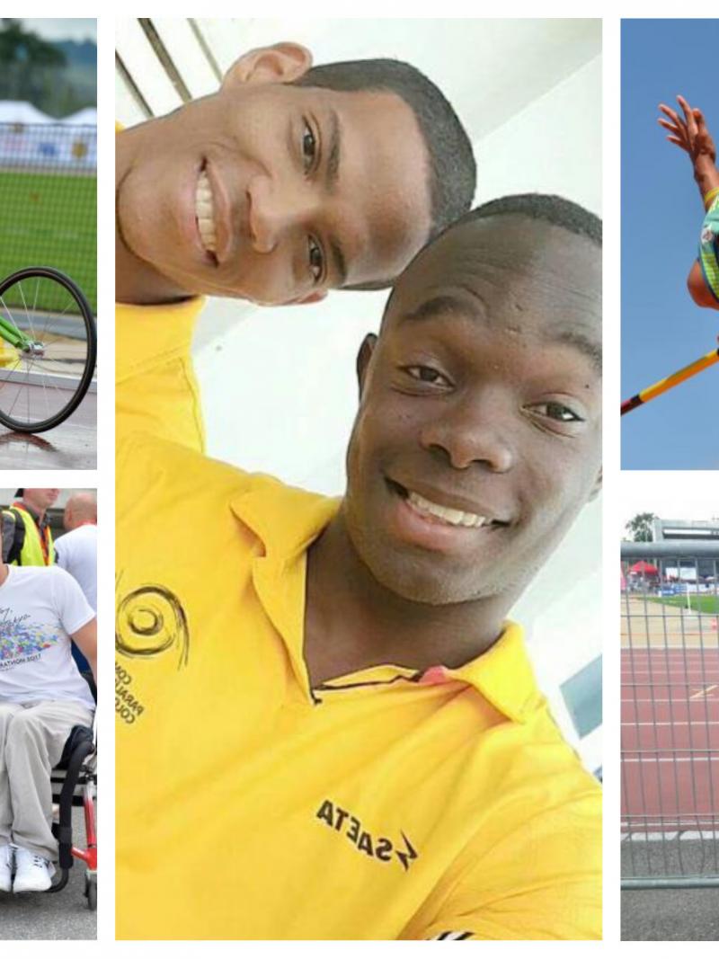 a group of para athletes smile for the camera
