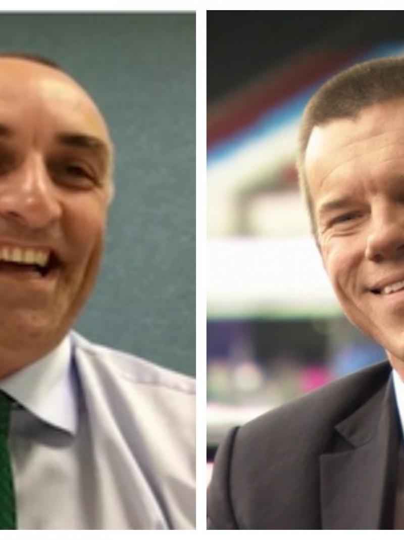 two men smiling