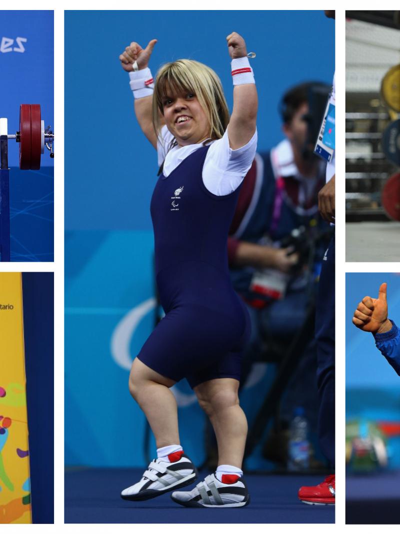 five Para powerlifters compete at their sport