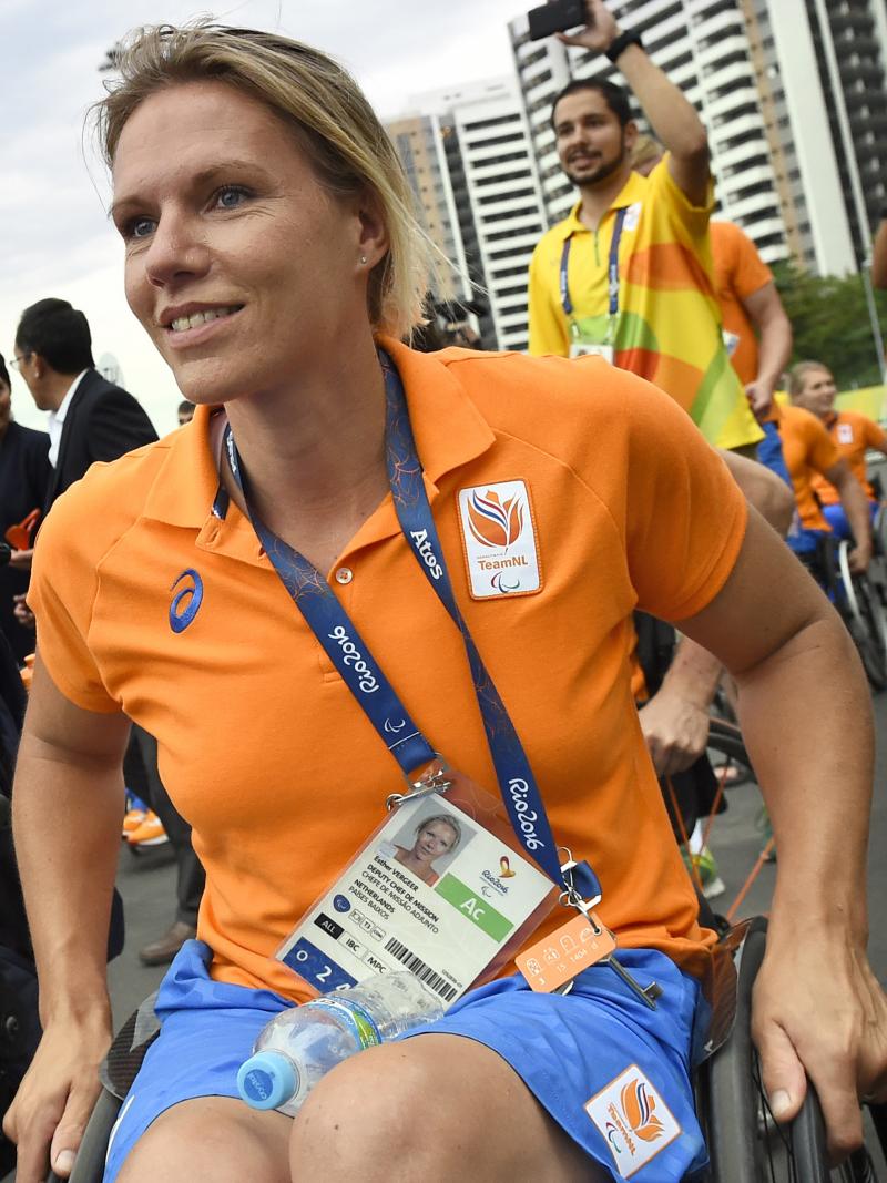 a female Para athlete in a wheelchair