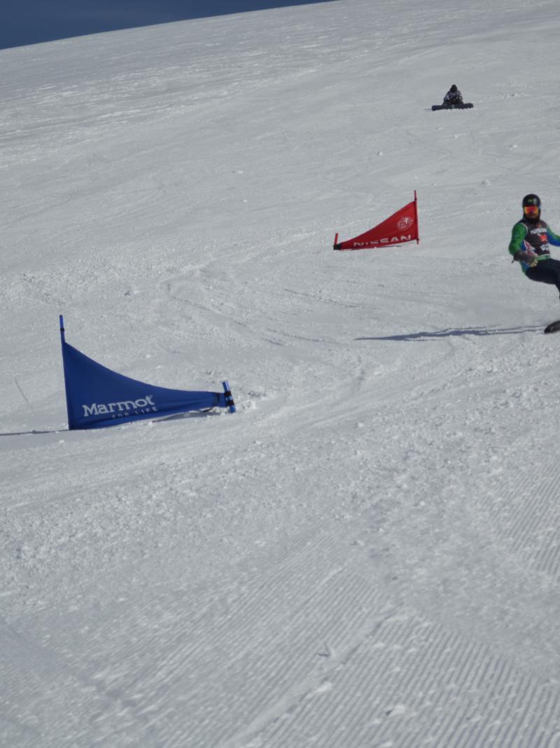 a Para snowboarder on the slopes