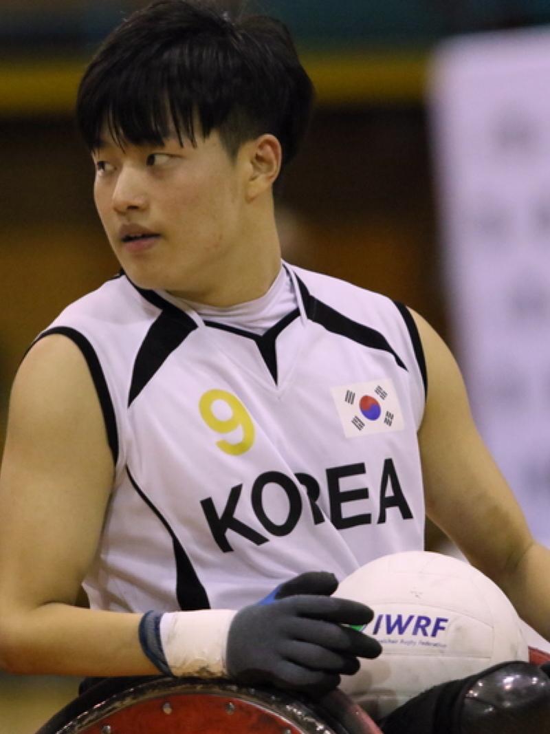 a male wheelchair rugby player