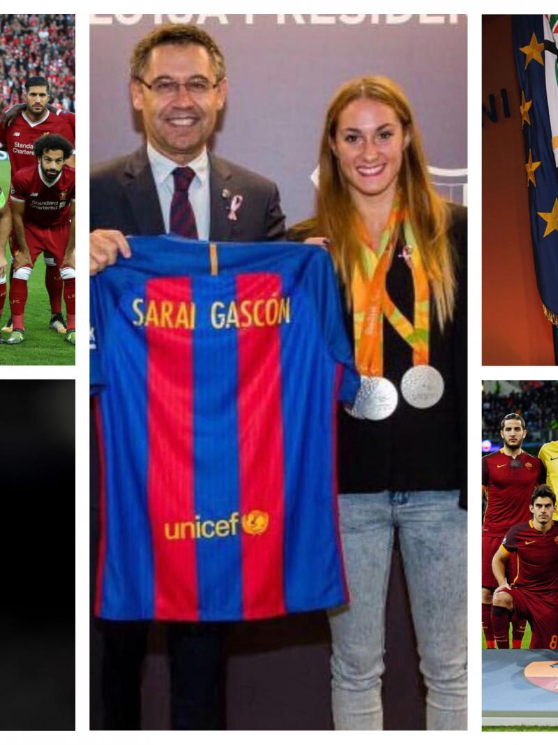 a group of Para ahtletes and their favourite football teams
