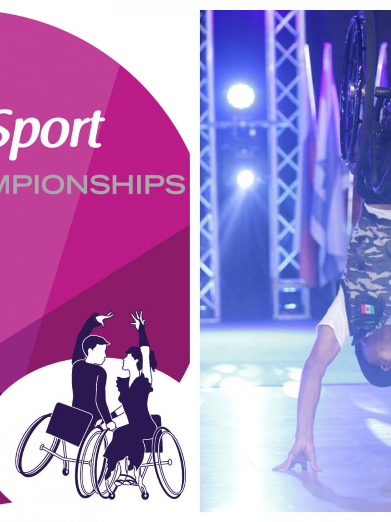 a male wheelchair dancer does a handstand