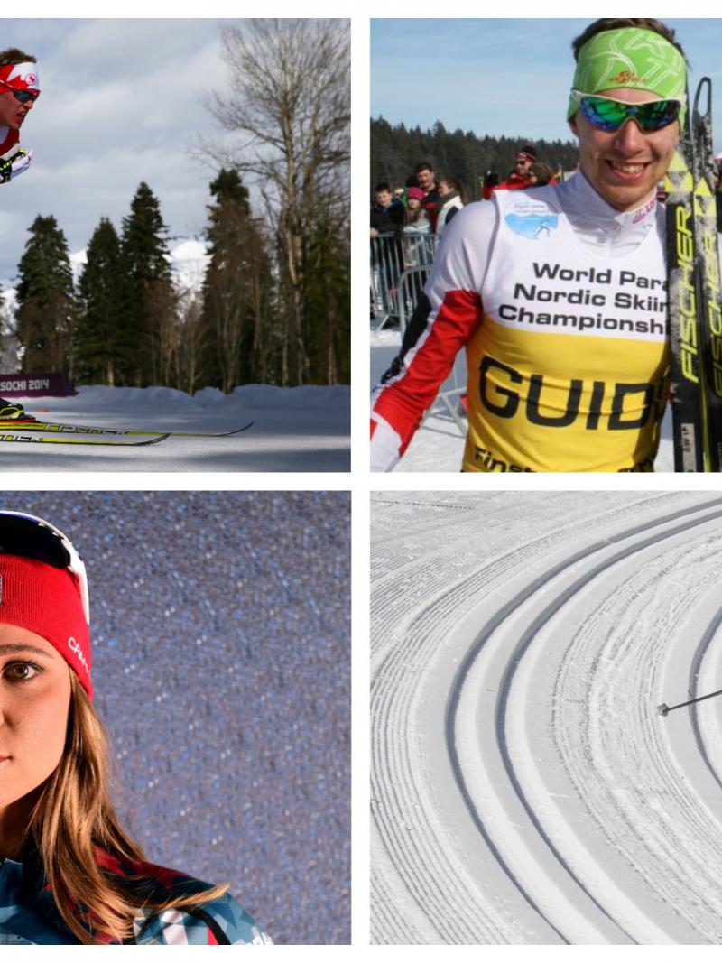 two male and two female Para Nordic skiers