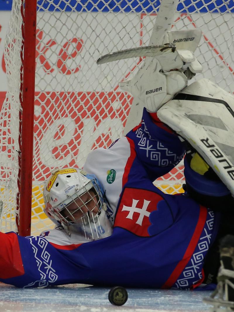a Para ice hockey goalie saves a shot