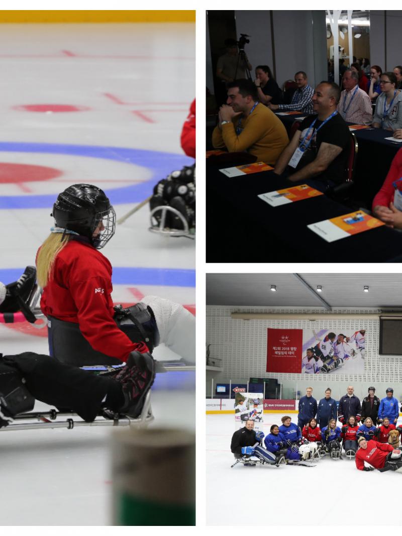 Para ice hockey workshop collage