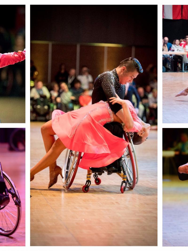 Para dance sport athletes perform on the dancefloor