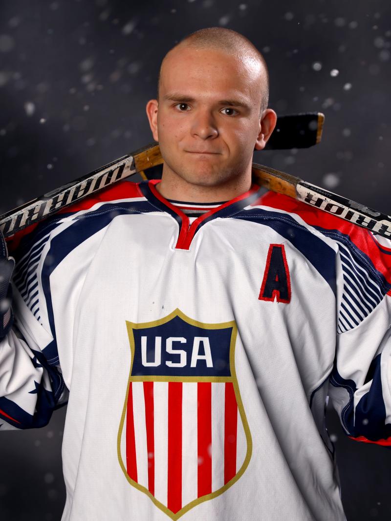 a male Para ice hockey player
