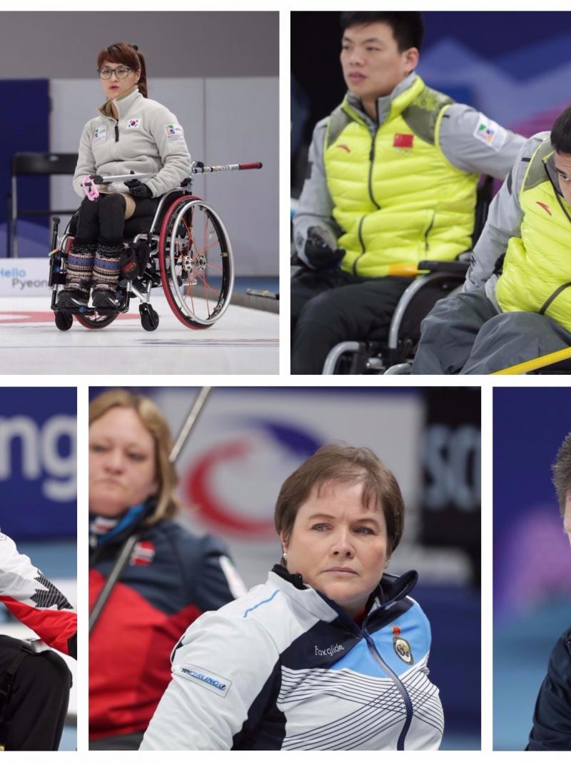 wheelchair curlers competing at their sports