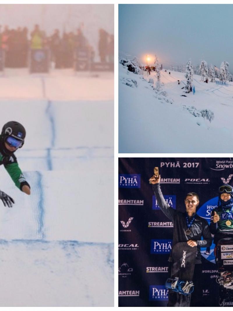 snowboarders competing on the slopes