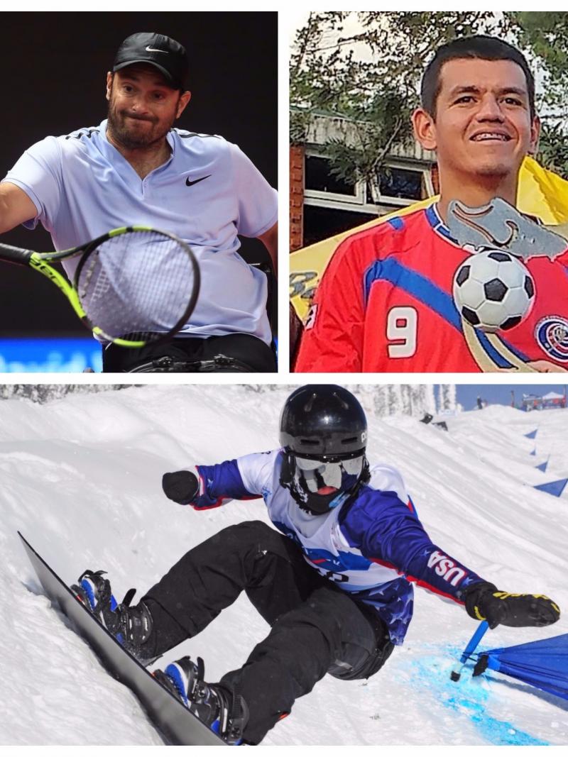 Collage of three athletes