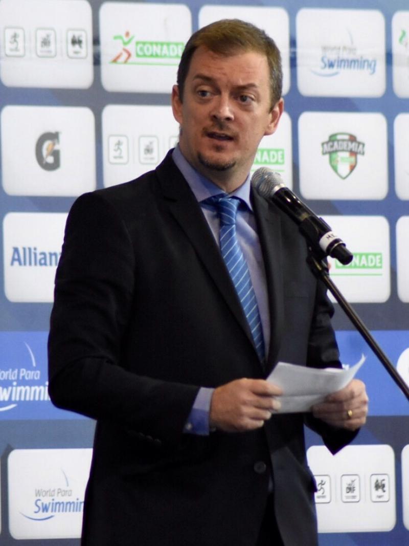 a man speaking into a microphone