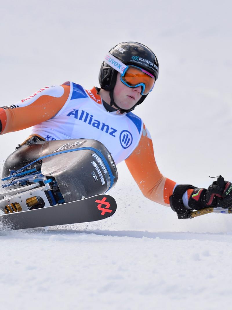 a male Para sit skier on the slopes