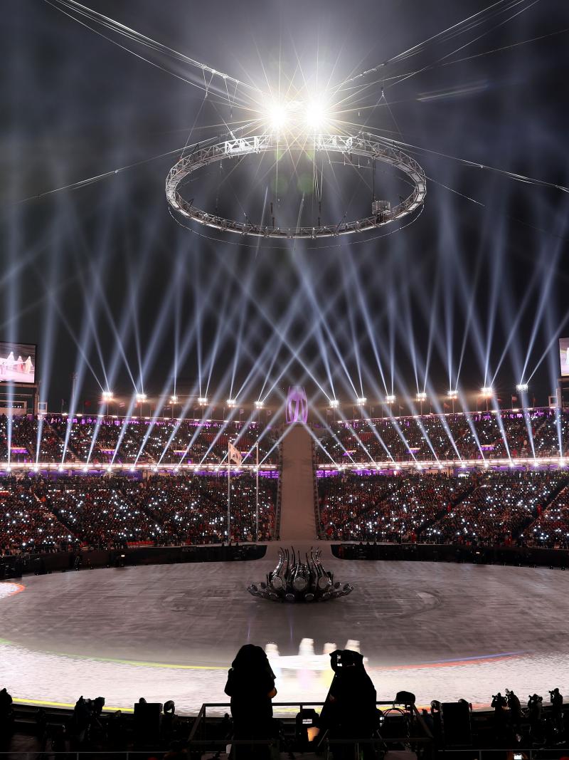 a stadium at night