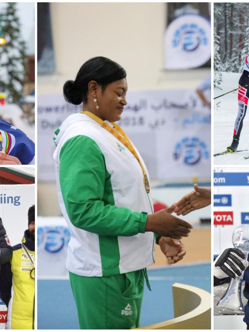 five Para athletes celebrating wins