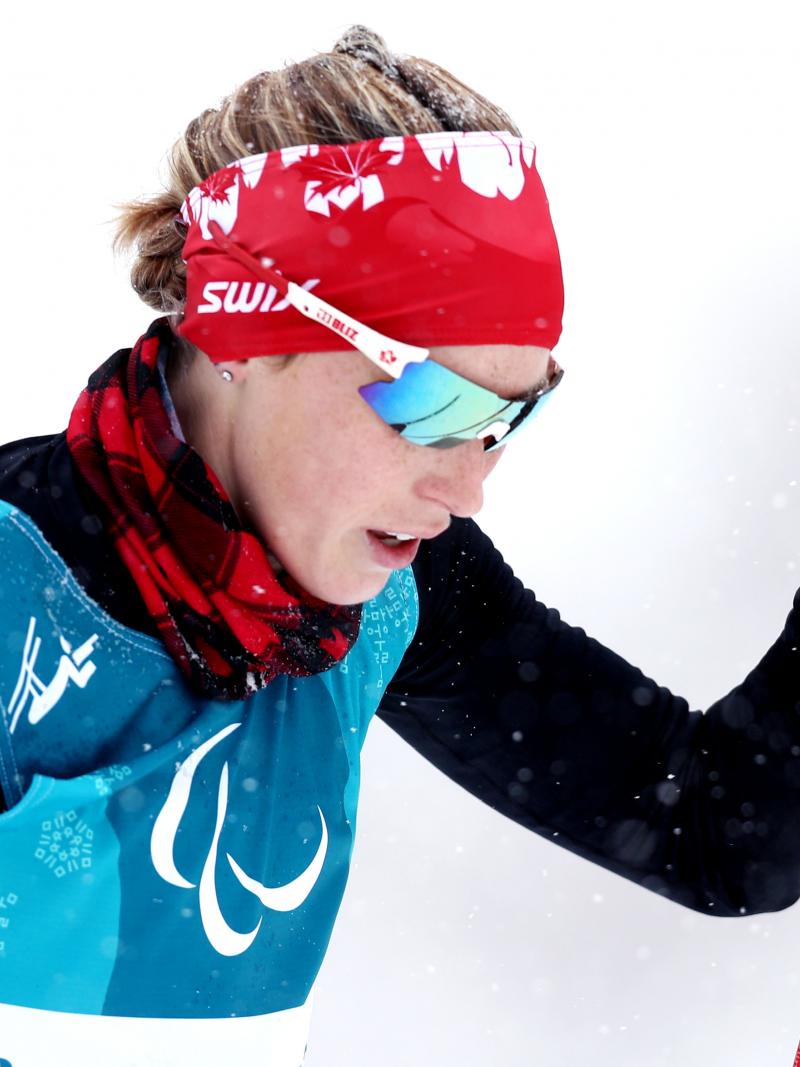 Canada's Emily Young in cross-country skiing at the PyeongChang 2018 Paralympic Winter Games.