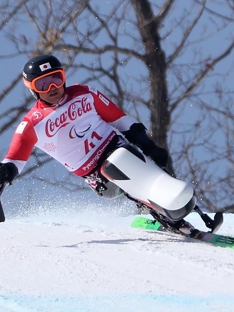 A male Para alpine skier