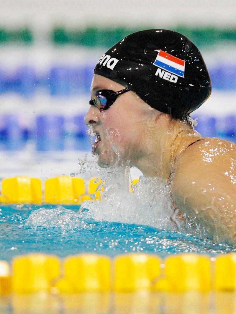 a female Para swimmer in the water