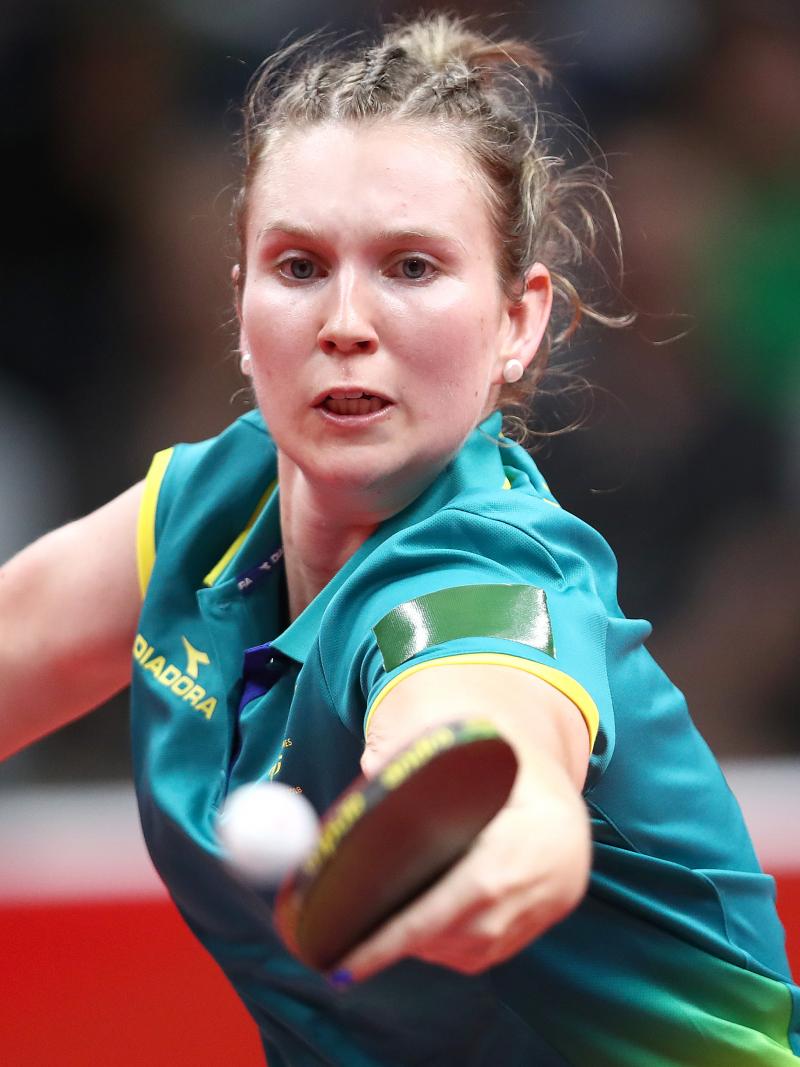Australian table tennis player Melissa Tapper competing at Gold Coast 2018