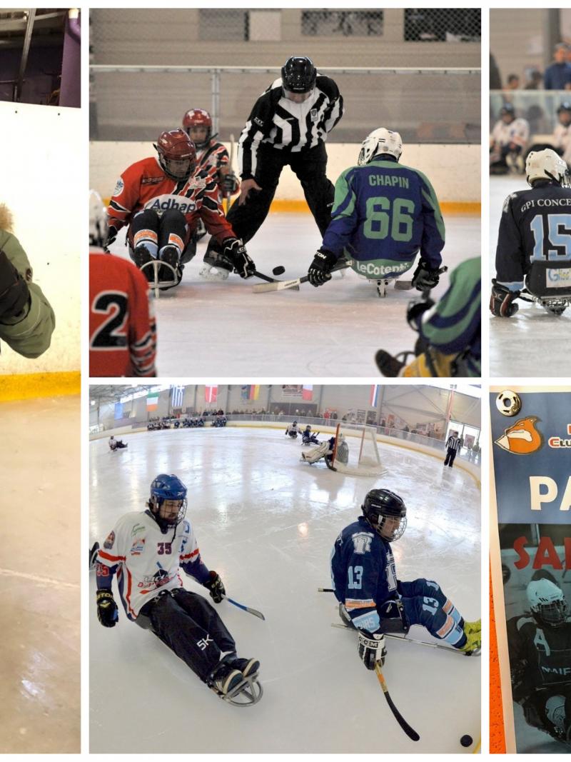 para ice hockey players on the ice
