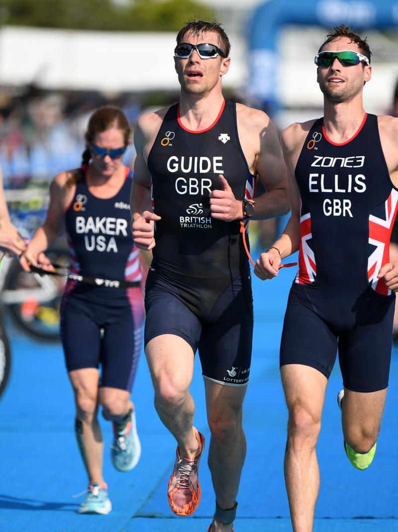 Triathletes transition from swimming segement