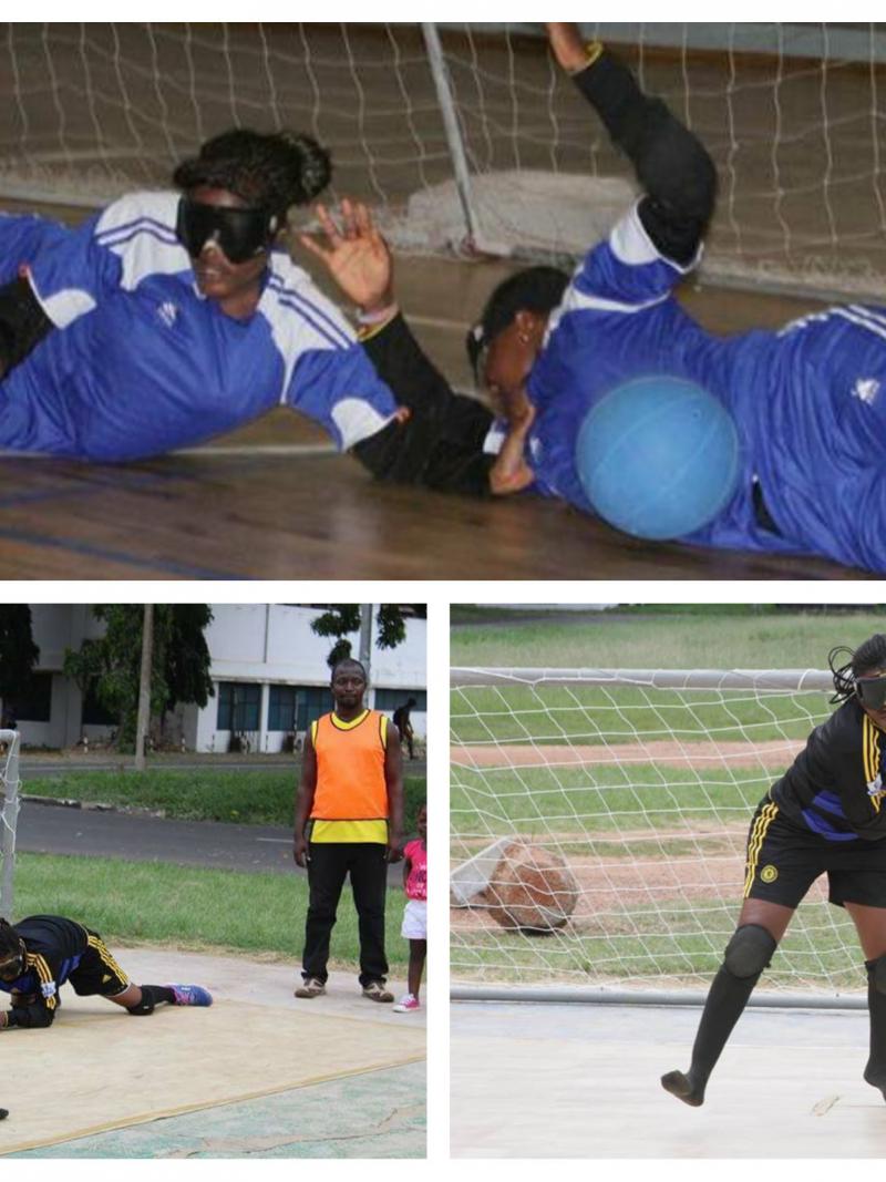 goalball players in action