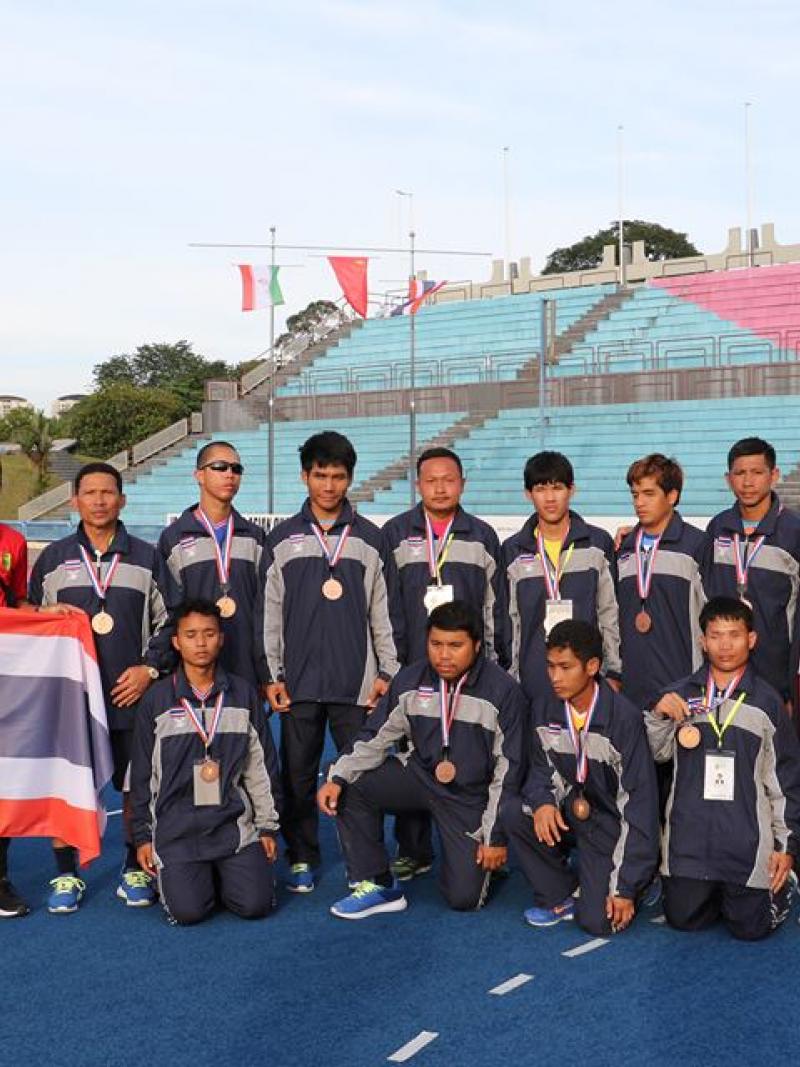 a group of blind football players