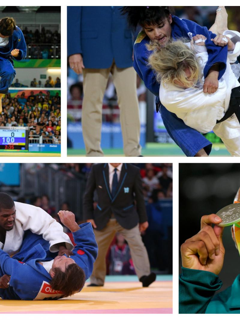 judokas competing on the mat