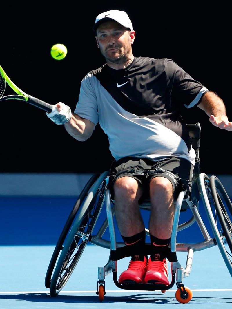 a male wheelchair tennis player