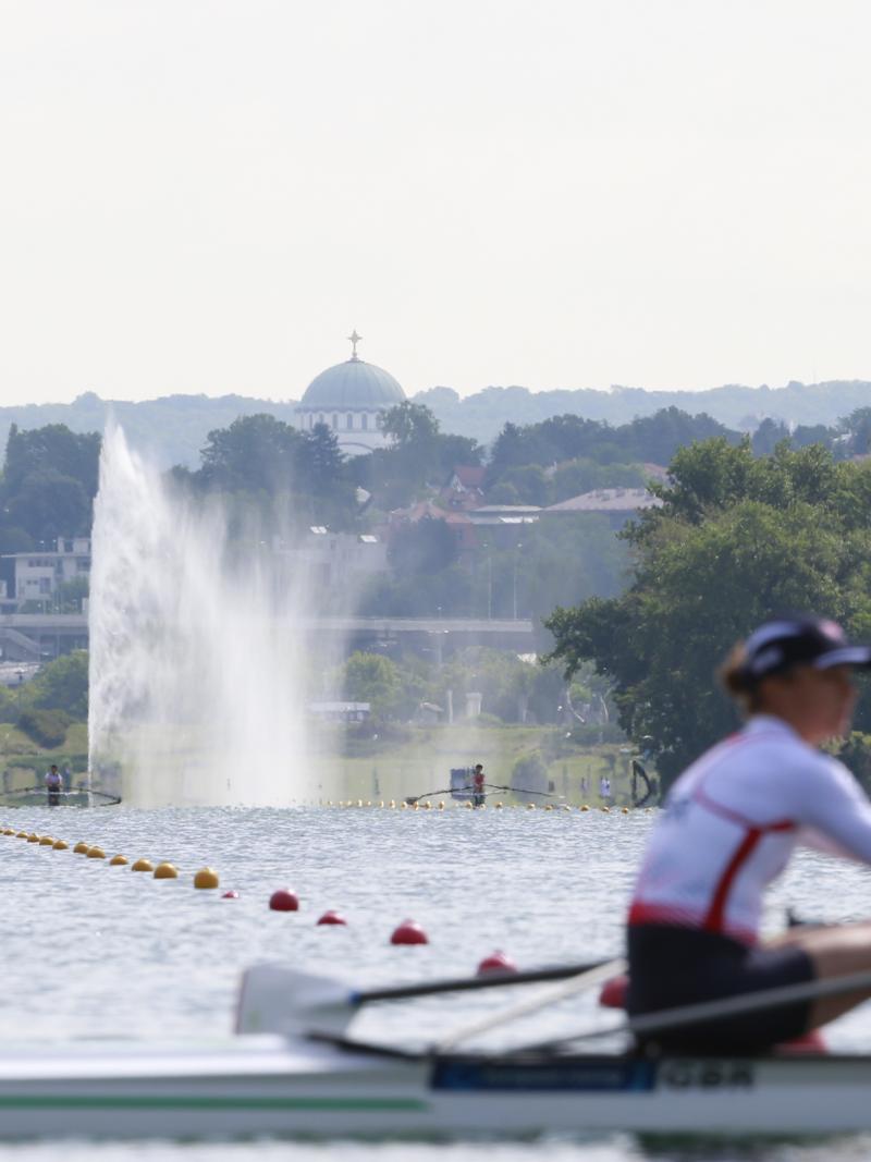 a beauty shot of a rowing lake