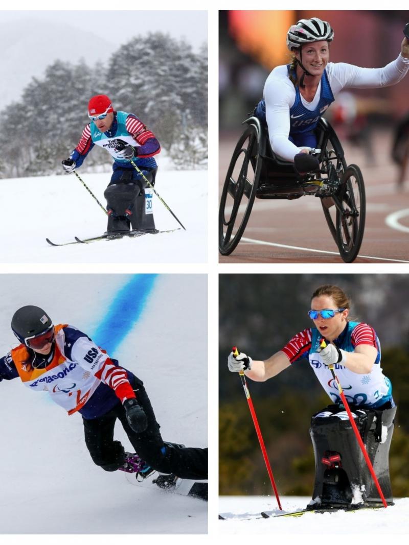 Photo collage of eight athletes