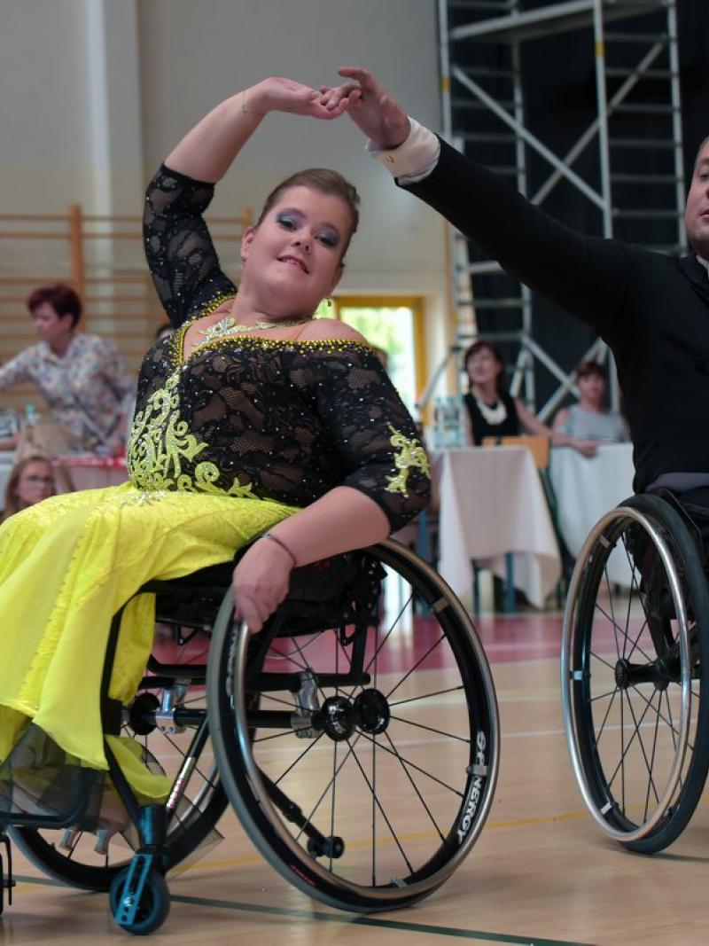 Male and female wheelchair dancers perform