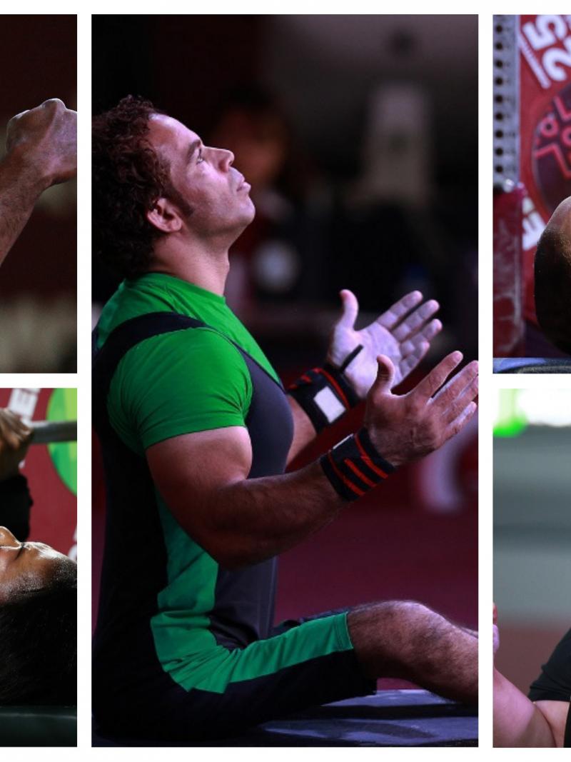 powerlifters Bettir, Ejike, Ezuruike, Mahmoud and Osman competing 