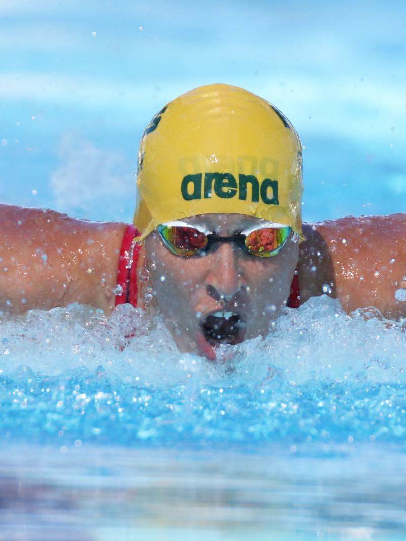 male Para swimmer Taylor Corry doing the butterfly stroke