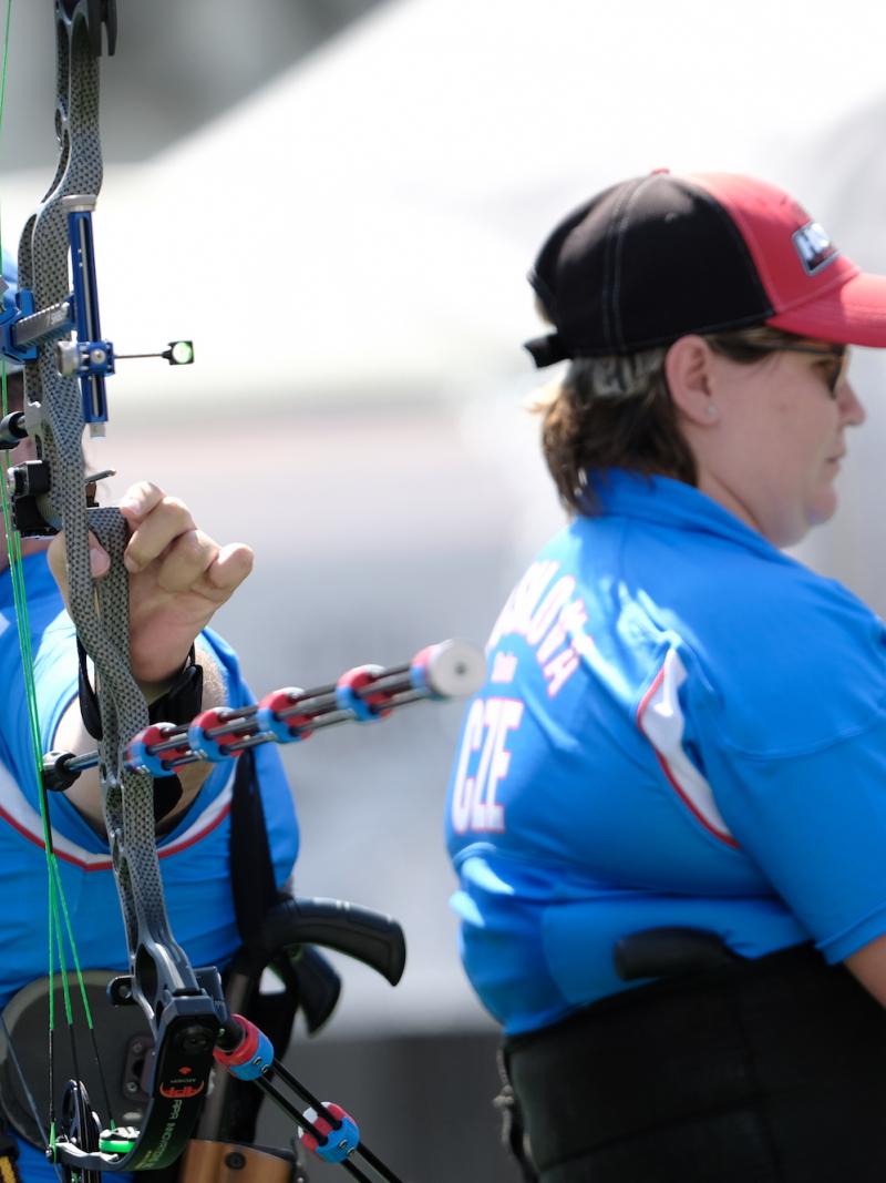 male Para archers David Drahoninsky and Sarka Musilova