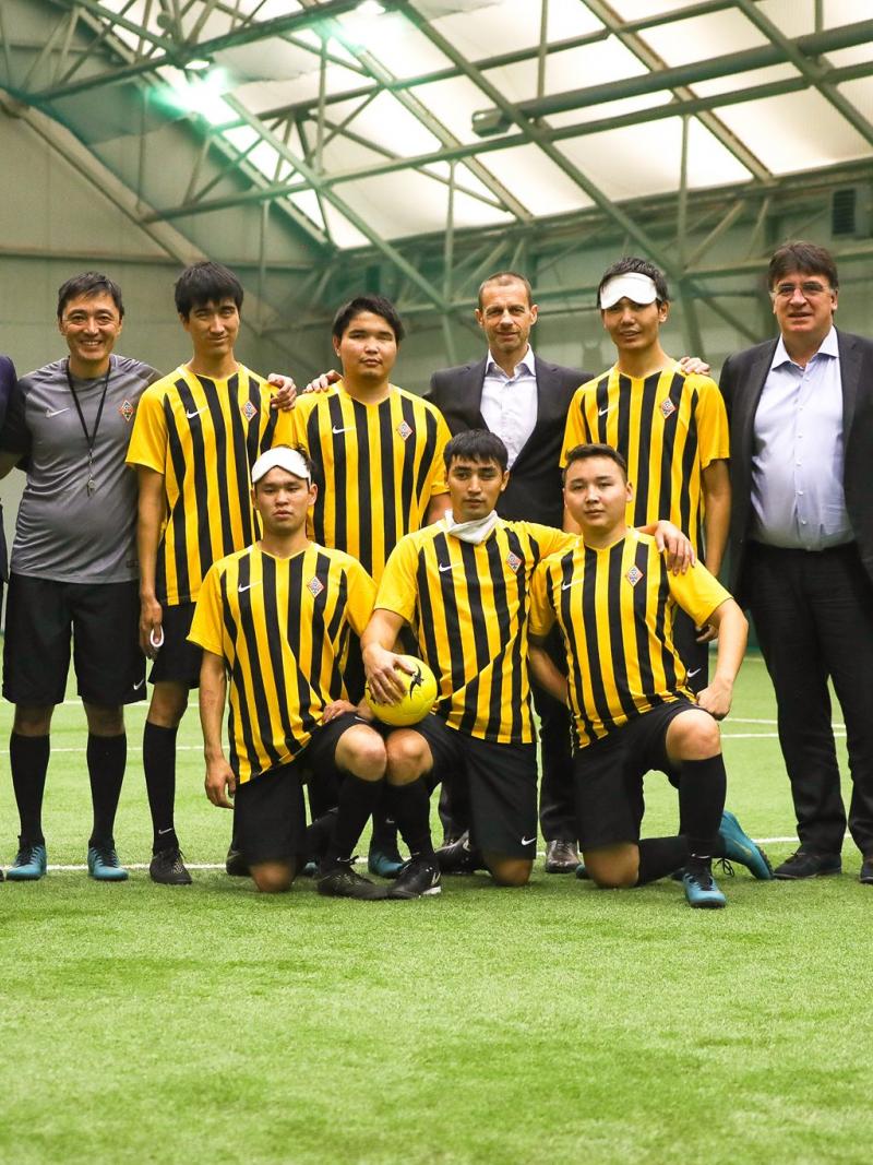 Luis Figo was among the attendants to the blind football training sessions in Kazakhstan